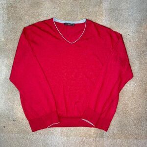 red‎ cashmere blend v neck sweater minimal luxury
